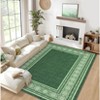 Modern Solid Area Rug Washable Living Room Rugs with Non Slip Backing Bordered Throw Carpet Foldable Neutral Floor Rugs - 3 of 4
