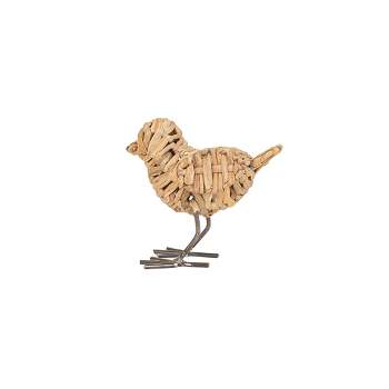 Natural Wrapped Bird Decorative Figure Seagrass & Metal by Foreside Home & Garden