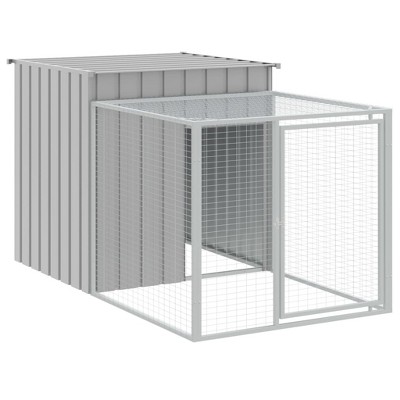 Large Light Gray Galvanized Steel Chicken Playpen with Run