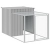 vidaXL Chicken Cage with Run Light Gray 43.3 in.x79.1 in.x43.3 in. Galvanized Steel - 2 of 4