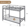 Twin Size Metal Bunk Bed Frame, Industrial Heavy Duty Bunkbeds with Safety Guard Rails and Space-Saving Design, for School Apartment - 2 of 4