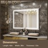 Keonjinn LED Front Light Bathroom Vanity Wall Mirror, 3 Color Temperatures, Anti-fog - 3 of 4