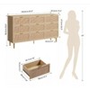 GAOMON 9 Rattan Drawer Dresser with Deep Storage & Wide Top,26.5''Tall Wood Frame Chest,Large Long Wooden Dresser for Home,Natural Oak - 3 of 4