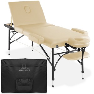 Saloniture Professional Portable Lightweight Tri-Fold Massage Table with Aluminum Legs - 1 of 4