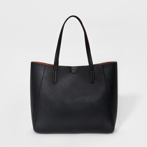 Reversible Tote Handbag - A New Day™ Black/Brown : Target
