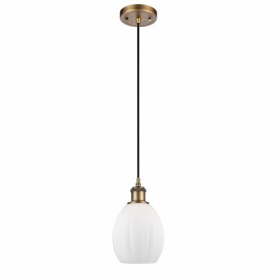 Eaton - 1 Light Cord Hung Mini Pendant In Industrial Style-9.5 Inches Tall and 6 Inches Wide
