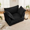 CAVINAS Comfy Single Couch Sofa, Fabric Single Sofa, Slip-covered Armchair with 1 Big Back Cushion and 2 Big Toss Pillows, Single Deep Seat - 2 of 4