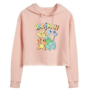 Women's - Pokémon - Kanto Starters Cropped Graphic Hoodie - 1 of 3