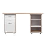3pc Kenner Set Modular Desk with 2 Drawer & 3 Shelves Reclaimed Wood - Winsome