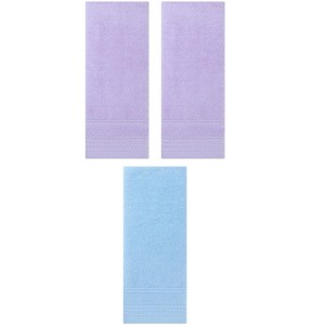 REGALWOVEN 3 Pack Solid Striped Soft Absorbent Bathroom Hand Towels for Hand, Face 14" x 30" - 1 of 4