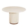 HomeRoots 48" White Solid Wood Pedestal Base Round Top Dining Table - 4 of 4