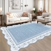 Coucheta Scalloped Hallway Runner Area Rug, Washable Non-Slip Low Pile Area Rug for Kitchen, Entryway, Living Room, Multi-Color & Size - 3 of 4