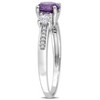 Everly Jewelry – 10K White Gold 1 1/3 TGW Simulated Alexandrite and Created White Sapphire 3-Stone Ring - 4 of 4