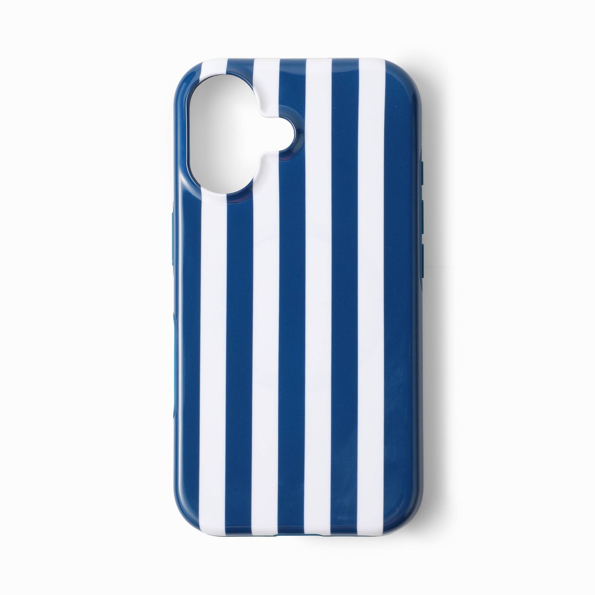 Hello Lux Navy Cabana Stripe Glossy iPhone Case - 16
