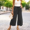 Amaryllis Women's Flowy Tiered Pants High-Waisted Drawstring Wide-Leg Relaxed Fit Casual Boho Style - 4 of 4
