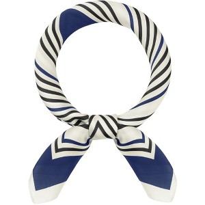 INSPIRE CHIC Women's Satin Striped Square Contrast Color Neckerchief Neck Scarves 1 Pc - 1 of 4
