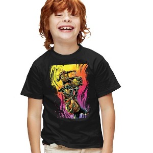 Teenage Mutant Ninja Turtles Hot Rainbow Warriors Youth T Shirt, Black - 1 of 4