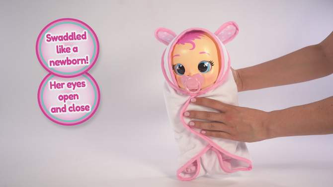 Cry Babies Newborn Coney Interactive Baby Doll with 20+ Baby Sounds and Interactive Bracelet, 2 of 14, play video