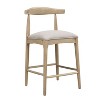 Sapphtopaz Modern Wooden Bar Stools Set of 2 with Curved Back & Upholstered Seat Counter Height Stools with Footrest for Kitchen Island - 3 of 4