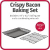 GoodCook 15" x 10.5" Premium Nonstick Carbon Steel Crispy Bacon Multipurpose Baking Pan Set, Dark Gray,Gray - 2 of 4