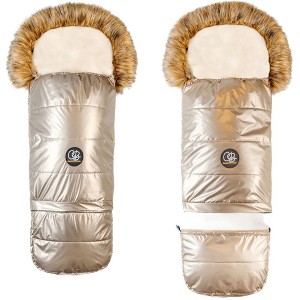 Cover Baby 0-3 Years Organic Premium Beige Wool Adjustable Footmuff in Pastel Gold - 1 of 4