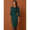 INSPIRE CHIC Women's 3/4 Sleeve Split Neck Wear to Work Business Sheath Dresses - 4 of 4