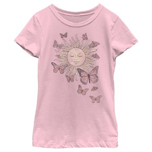 Girl's Lost Gods Monarch Butterfly Sun T-Shirt - 1 of 4