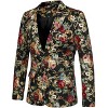 Lars Amadeus Men's Slim Fit One Button Prom Floral Print Blazer Jacket - 2 of 4