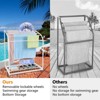 Whizmax Pool Towel Rack,Outdoor PVC Trapedozal Poolside Storage Organizer with Wheels,5 Bars,Stores Floats and Paddles,Towel Stand for Pool,Indoor - 3 of 4