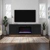 64" Fireplace TV Stand with Doors, Shelves, Electric Fireplace, Black and Whiskey Finish for Living Room and Bedroom - 4 of 4