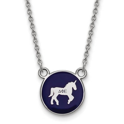 Black Bow Jewelry Sterling Silver Delta Phi Epsilon Greek Life Necklace 18 Inch