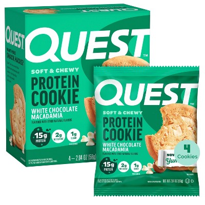 Quest Nutrition White Macadamia Nut Cookies - Chocolate - 2.04oz/4ct