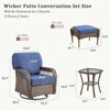 Buenhomino 5PCS Patio Furniture Set with Outdoor Swivel Rocking Chair, Ottoman and Side Table, All Weather Wicker Outdoor Conversation Set - 3 of 4