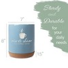 Elanze Designs Rise Shine It's Coffee Time Barista Ceramic Cork Bottom Sky Blue Large Capacity Utensil Holder Crock for Countertop Storage, Stylish & - 2 of 4