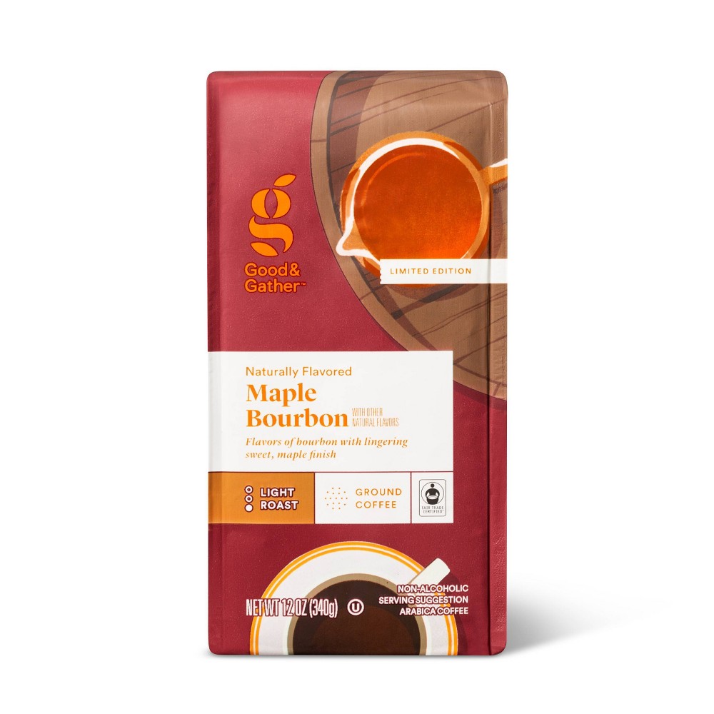 Naturally Flavored Maple Bourbon Light Roast Ground Coffee - 12oz - Good & Gather
