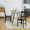 HOMCOM Modern Farmhouse Dining Chairs Set of 2, Wooden Kitchen Chairs with Cross Back, Solid Structure, Living Room and Dining Room Furniture, Black - 2 of 4