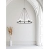 Sunset Lighting  Messier 5 Light Chandelier, Clear Seeded Glass Globe, Dimmable, Antique Gunmetal - 2 of 3