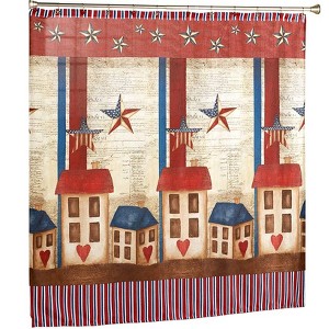The Lakeside Collection Sweet Home Americana Bathroom Collection - Shower Curtain - 1 of 2