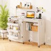 Tangkula Sewing Machine Table with Charging Station Folding Sewing Cabinet w/Lockable Casters - 3 of 4