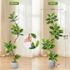 Garvee Fiddle Leaf Fig Tree Artificial Indoor, Faux Rubber Tree with Sphere Planter, Tall Artificial Plants with Moss for Home Decor Office - 4 of 4