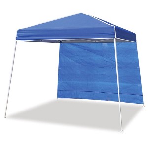 Z-Shade 10 by 10 Foot Instant Pop Up Shade Canopy Tent with 10 Foot Angled Leg Canopy Tent Taffeta Attachment for Beaches, Backyards, or Events, Blue - 1 of 4