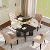 Round Dining Table for 4-6 People, 59" Kitchen Dining Room Dinner Table with Storage Shelf, Waterproof Wooden Table Top for Kitchen, Living Room - 4 of 4