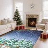 6 Sizes Washable Christmas Area Rugs Entryway Rug Low Pile Non Slip Carpet Festive Xmas Decorative Foldable Carpet - 2 of 4