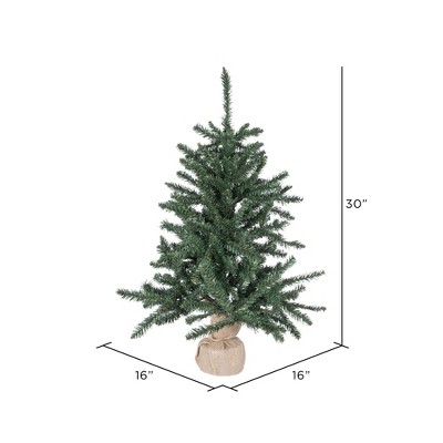27" Green Pine Artificial Christmas Tabletop Tree with Burlap Base