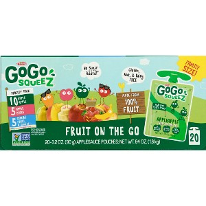 GoGo squeeZ Applesauce, Variety Apple/Peach/GIMME 5 - 3.2oz/20ct - 1 of 4