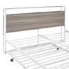 Okak Platform Bed Frame with Metal Slats Bed with Trundle USB Ports No Springs Required Easy Assembly - 3 of 4