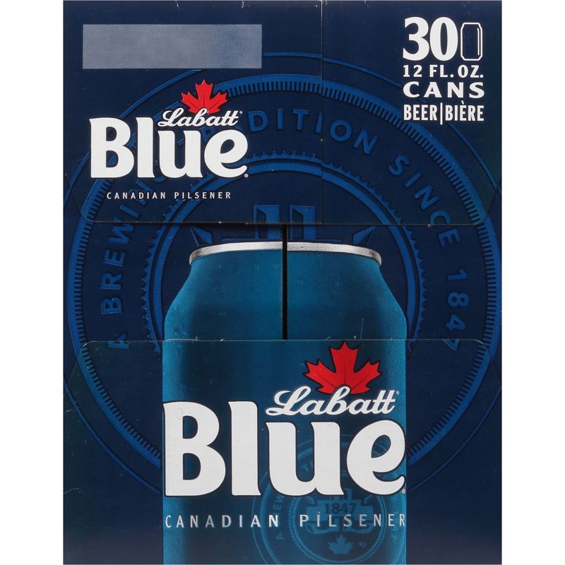 Labatt Blue Canadian Pilsener Beer - 30pk/12 fl oz Cans, 6 of 8