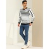Lars Amadeus Men's Round Neck Long Sleeves Regular Fit Stripe Printed Sweatshirt - 4 of 4