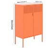 Vynxaria Modern Steel Lockers - 2-Door Metal Storage Cabinets, Durable Powder-Coated Finish, Adjustable Shelves, Orange, Versatile for Home & Office - 4 of 4