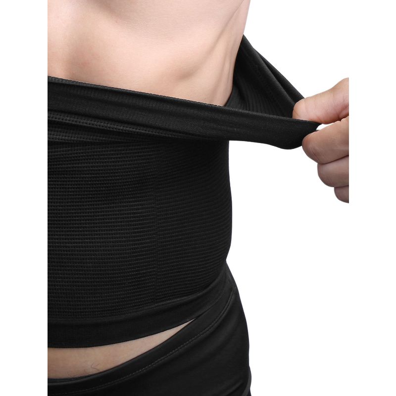 Unique Bargains Men Underclothes Slimming Waist Trimmer Belt Abdomen Belly Girdle Body Shaper Black M Size 1 Pc, 3 of 7